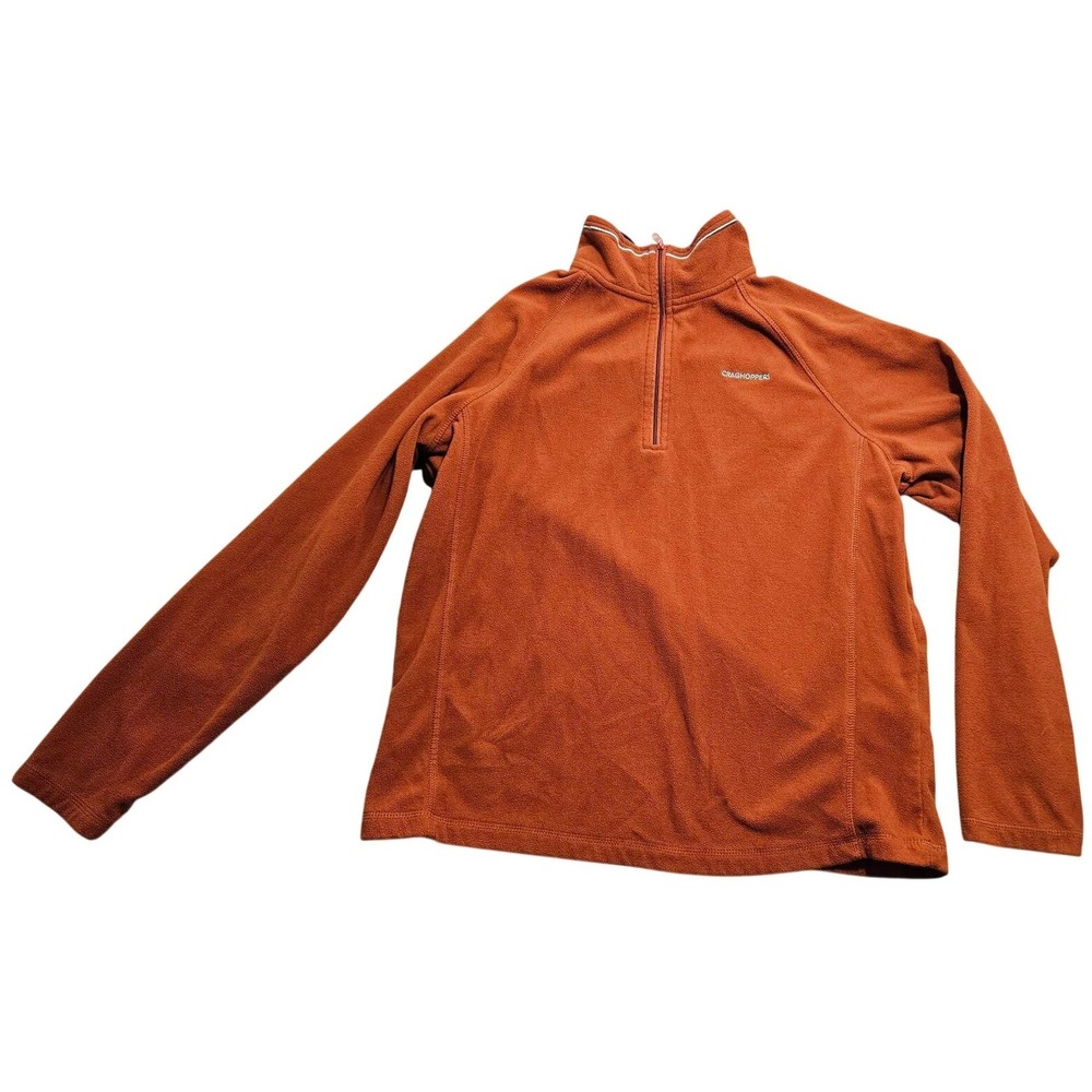 Craghoppers Mens Quarter Zip Fleece Pullover‎ Burnt Orange Size Large Raglan L *